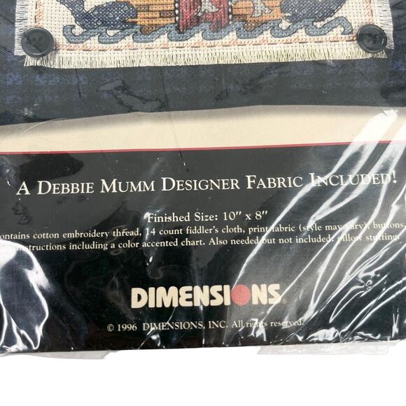 Debbie Mumm Vintage Noah's Ark Pillow Counted Cross Stitch Kit #72381 New - Picture 11 of 13